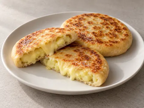 Лепёшки с картофелем и сыром — иллюстрация подачи