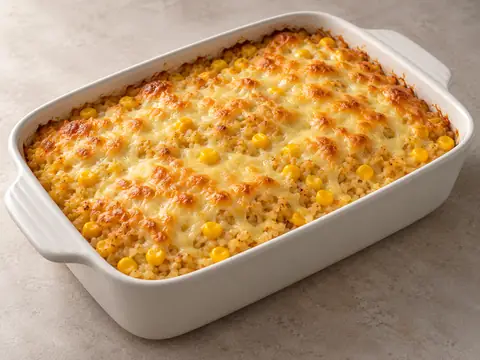 Булгурная запеканка с яйцом и кукурузой — иллюстрация подачи