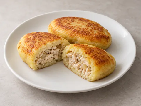 Картофельные зразы с курицей — иллюстрация подачи