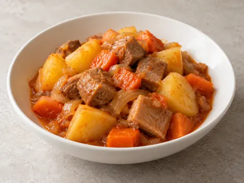 Жаркое из свинины с картофелем и морковью — иллюстрация подачи