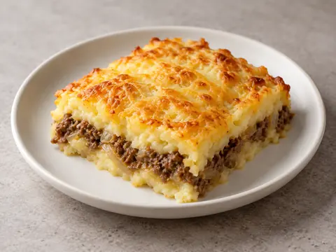 Картофельная запеканка с говядиной и сыром — иллюстрация подачи