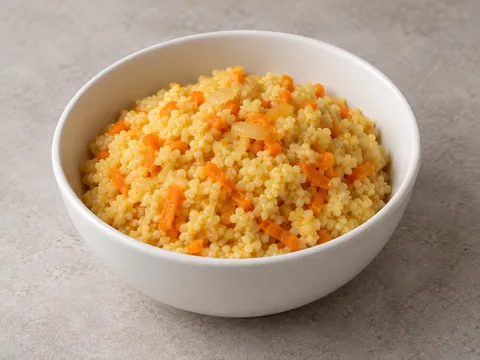 Пшенная каша с морковью и луком — иллюстрация подачи