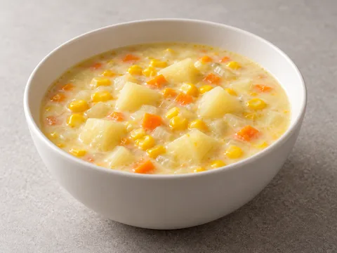 Картофельный суп с кукурузой — иллюстрация подачи