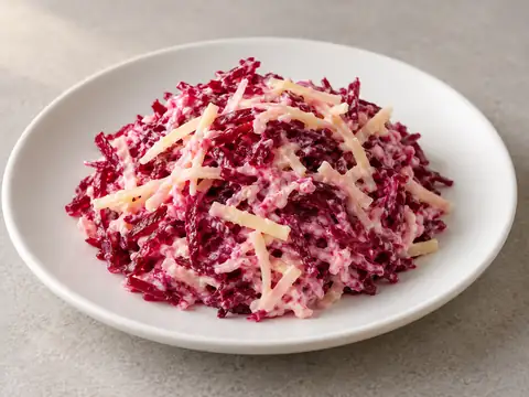 Запечённая свёкла со сметаной и сыром — иллюстрация подачи